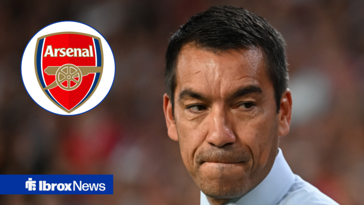 Giovanni van Bronckhorst with the Arsenal badge inset.