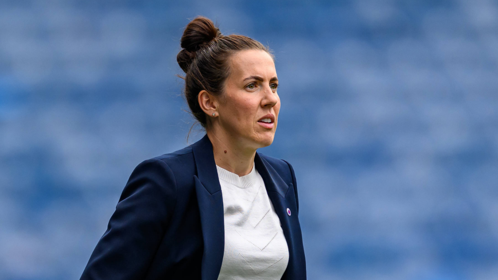 Rangers Women manager Leanne Crichton looks on