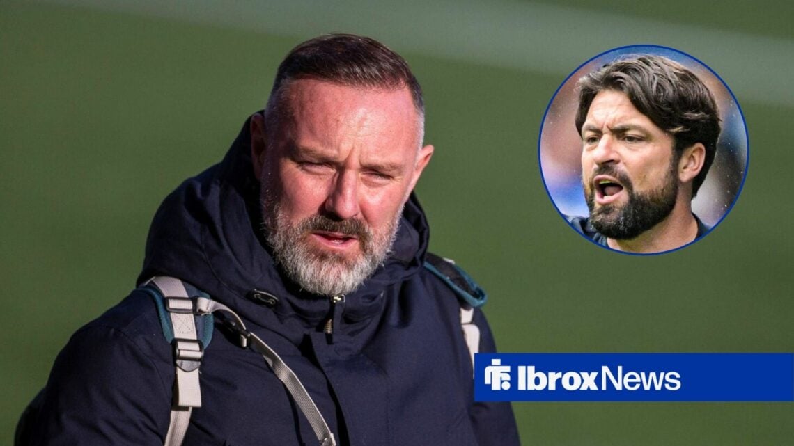 Sky Sports pundit Kris Boyd and Rangers manager Russell Martin in circular inset