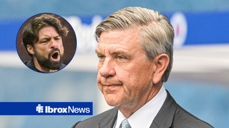 Rangers chairman Andrew Cavenagh and Russell Martin in circular inset