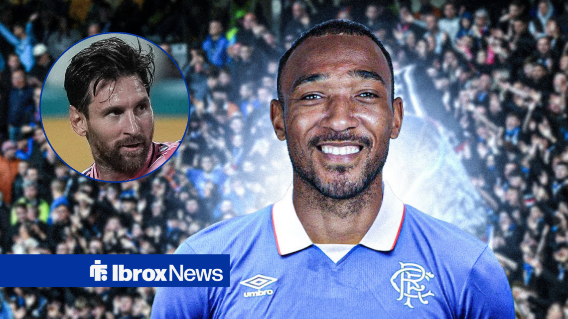 Rangers defender Derek Cornelius and Lionel Messi