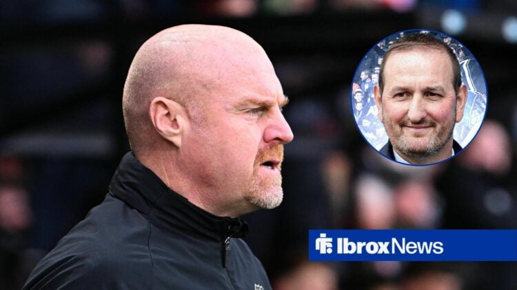 Rangers sporting director Kevin Thelwell in circular inset and former Everton manager Sean Dyche