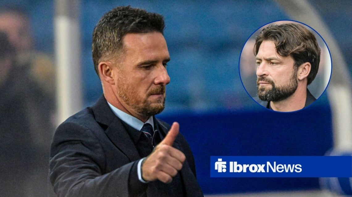 Rangers manager Russell Martin and Barry Ferguson in circular inset
