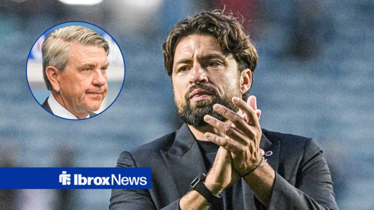 Rangers manager Russell Martin and Andrew Cavenagh and circular inset