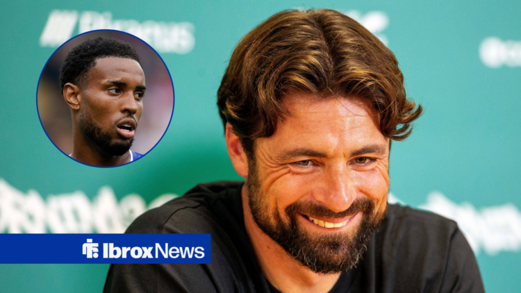 Rangers manager Russell Martin and Youssef Chermiti in circular inset