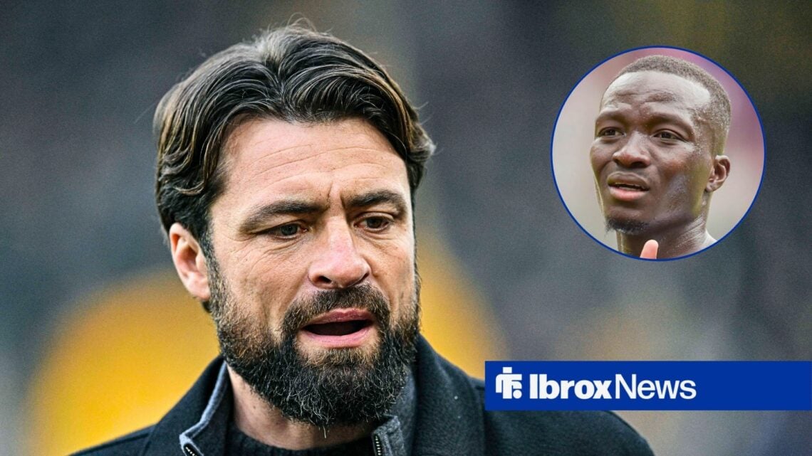 Rangers manager Russell Martin and Mohamed Diomande in circular inset