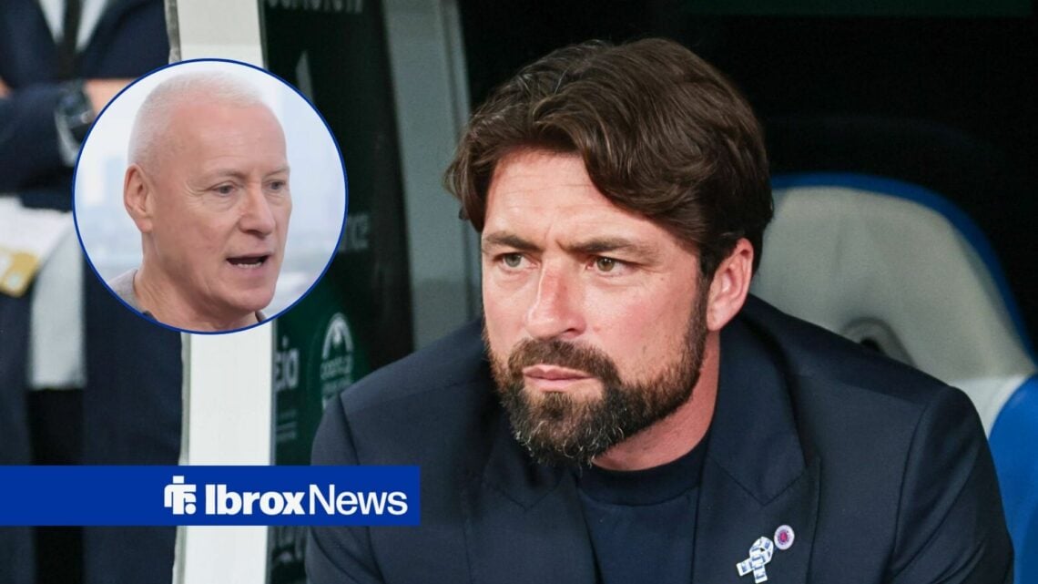 Rangers manager Russell Martin and talkSPORT host Jim White in circular inset
