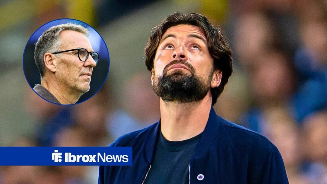 Rangers manager Russell Martin and Paul Merson in circular inset