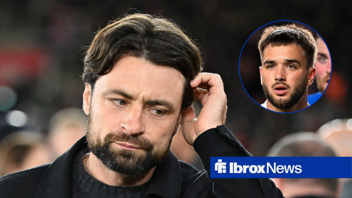 Rangers manager Russell Martin and Nicolas Raskin in circular inset