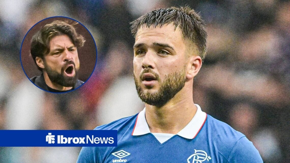 Rangers midfielder Nicolas Raskin and Russell Martin in circular inset