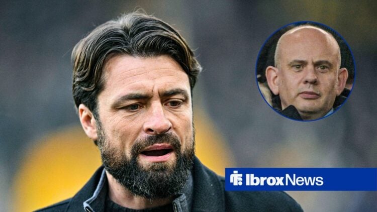 Rangers manager Russell Martin and Patrick Stewart in circular inset