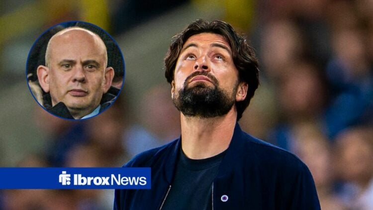Rangers manager Russell Martin and Patrick Stewart in circular inset