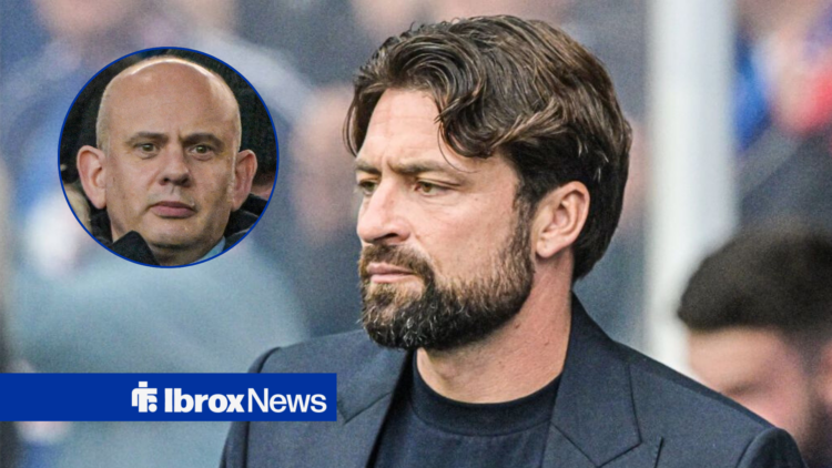 Rangers manager Russell Martin and Patrick Stewart in circular inset