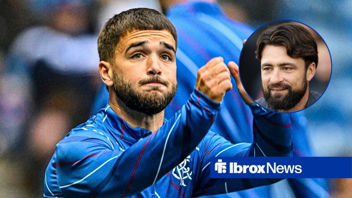 Rangers midfielder Nicolas Raskin and Russell Martin in circular inset