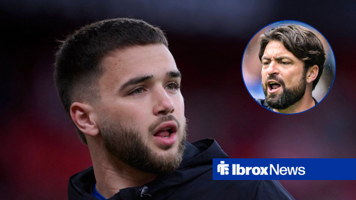 Rangers midfielder Nicolas Raskin and Russell Martin in circular inset