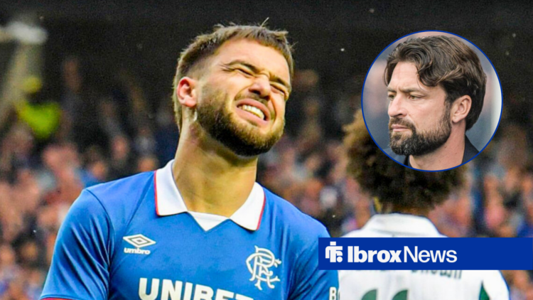 Rangers midfielder Nicolas Raskin and Russell Martin in circular inset