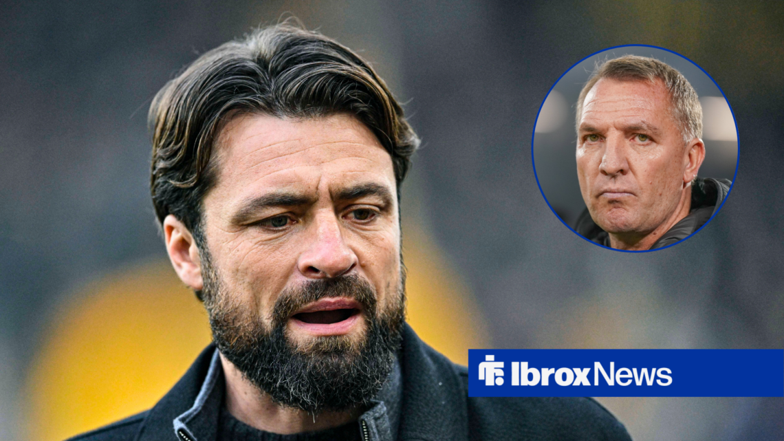 Rangers manager Russell Martin and Celtic boss Brendan Rodgers in circular inset