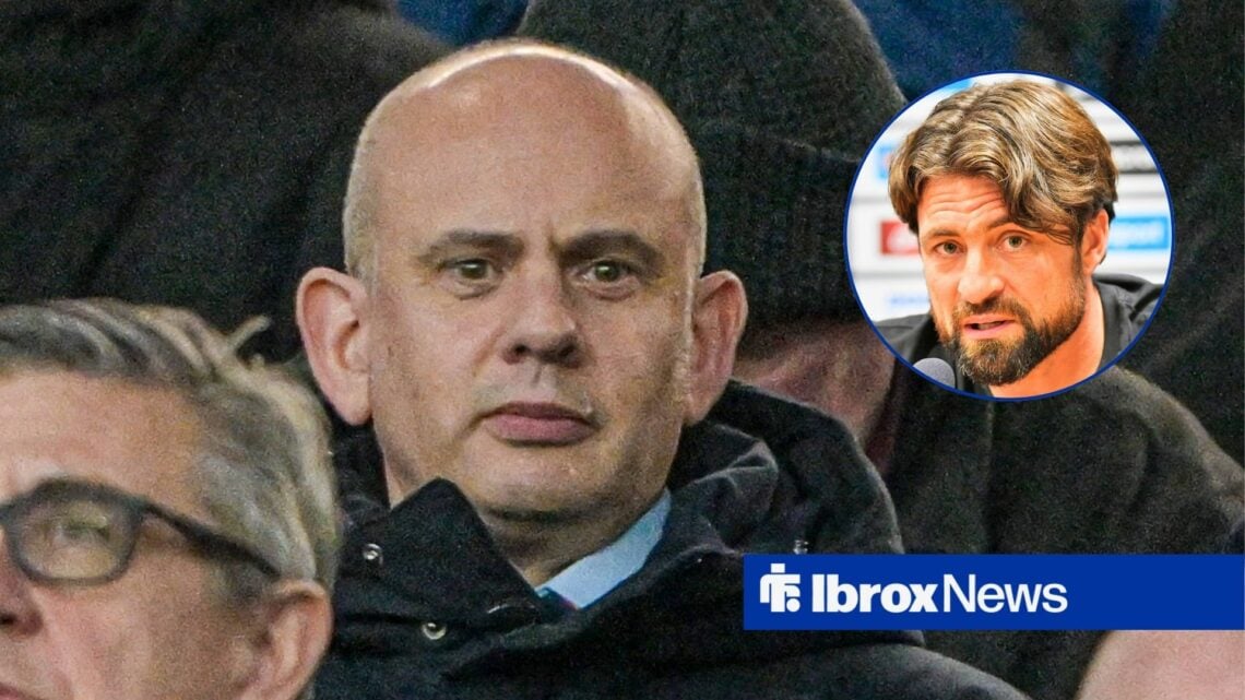 Rangers CEO Patrick Stewart and Russell Martin in circular inset