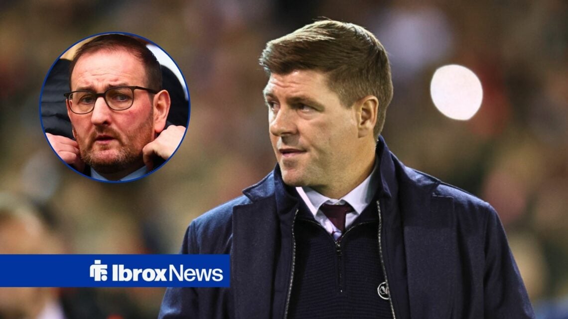 Rangers sporting director Kevin Thelwell in circular inset and Steven Gerrard