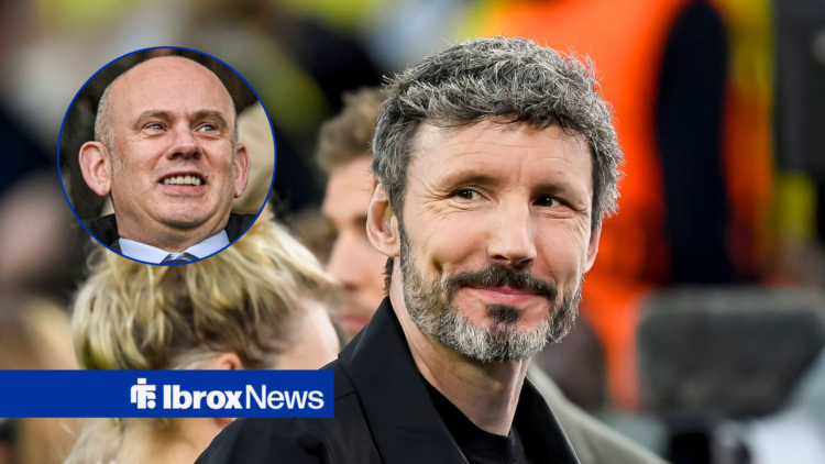 Rangers CEO Patrick Stewart in circular inset and Mark van Bommel