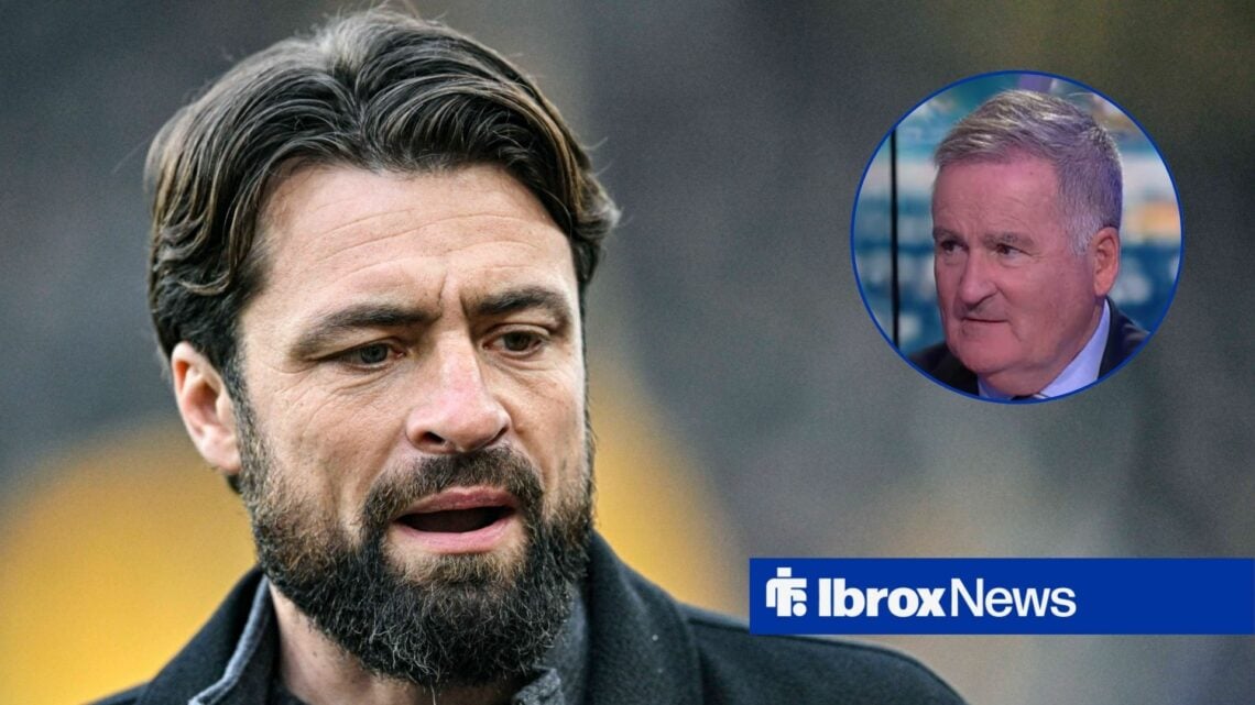 Russell Martin looks downbeat, with Richard Keys in a circular frame alongside him