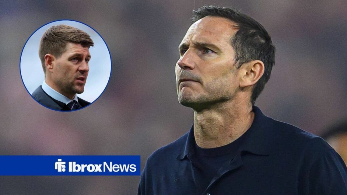 Frank Lampard looking towards Steven Gerrard in a circle inset