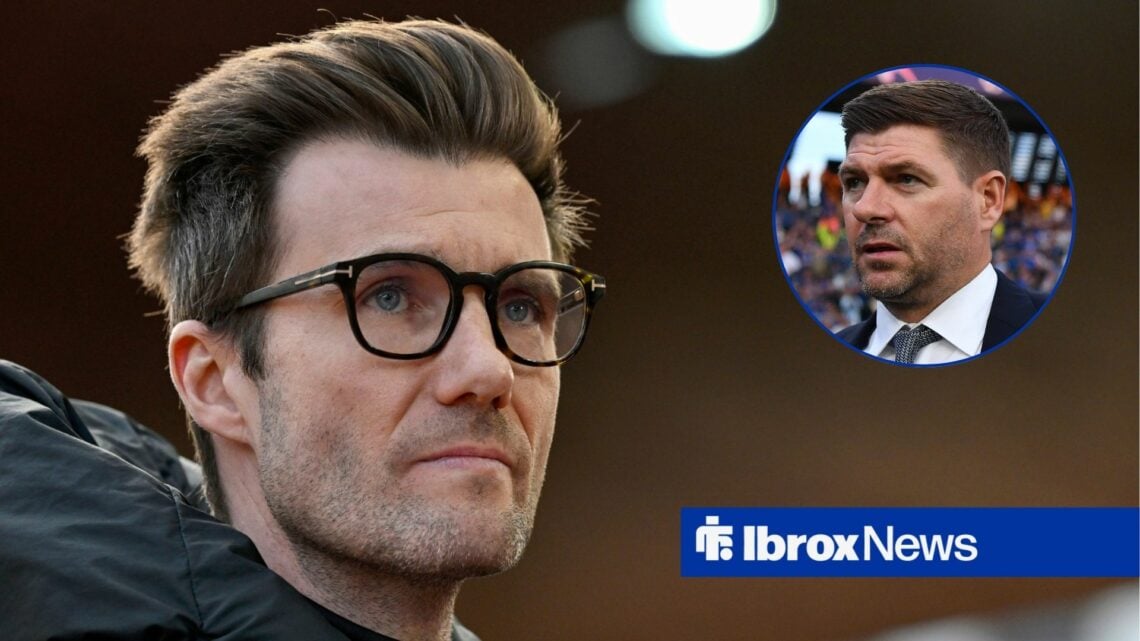 Raphael Wicky looking towards Steven Gerrard in a circle inset