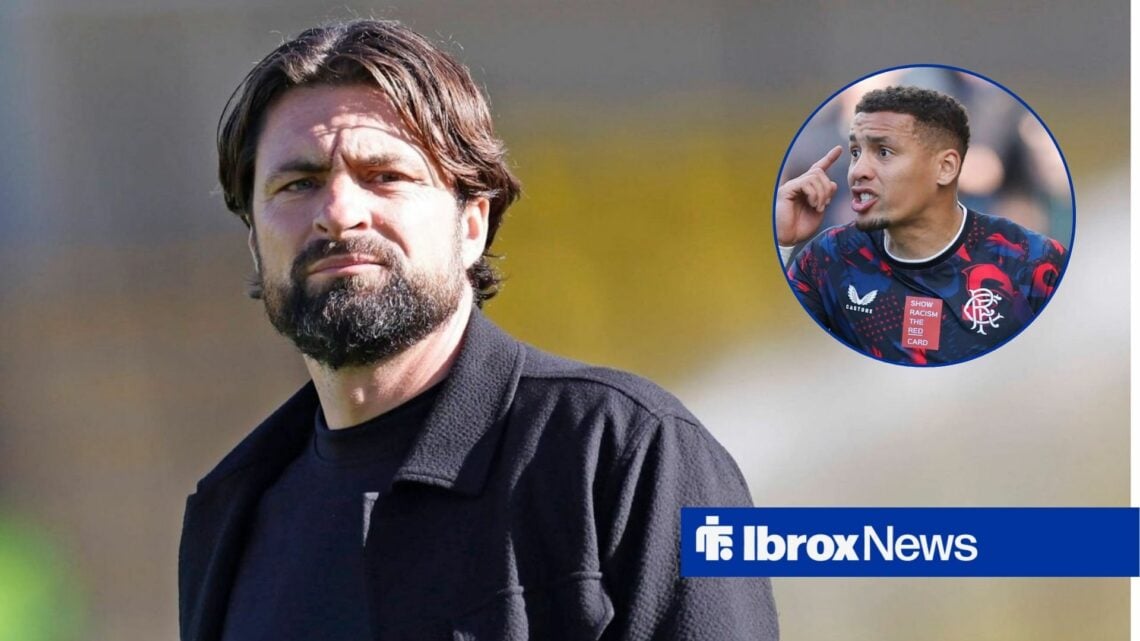 Russell Martin alongside a circle inset of James Tavernier.