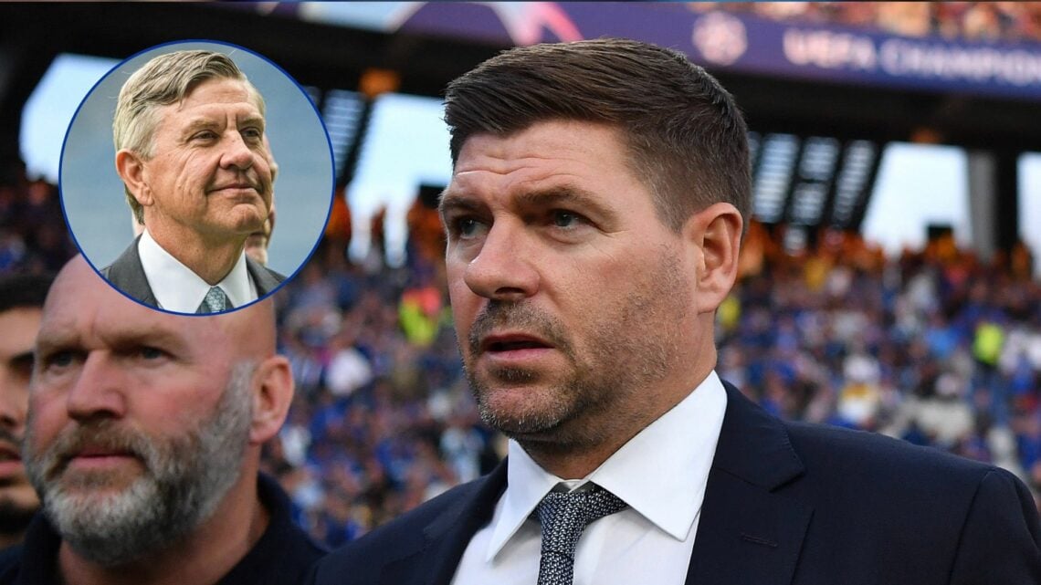 Andrew Cavenagh in a circular frame, with Steven Gerrard as the main image