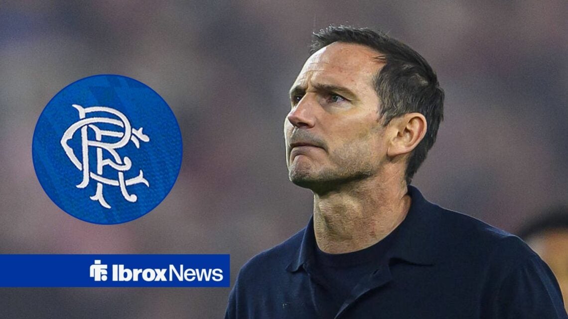 Coventry City manager Frank Lampard with Rangers badge inset
