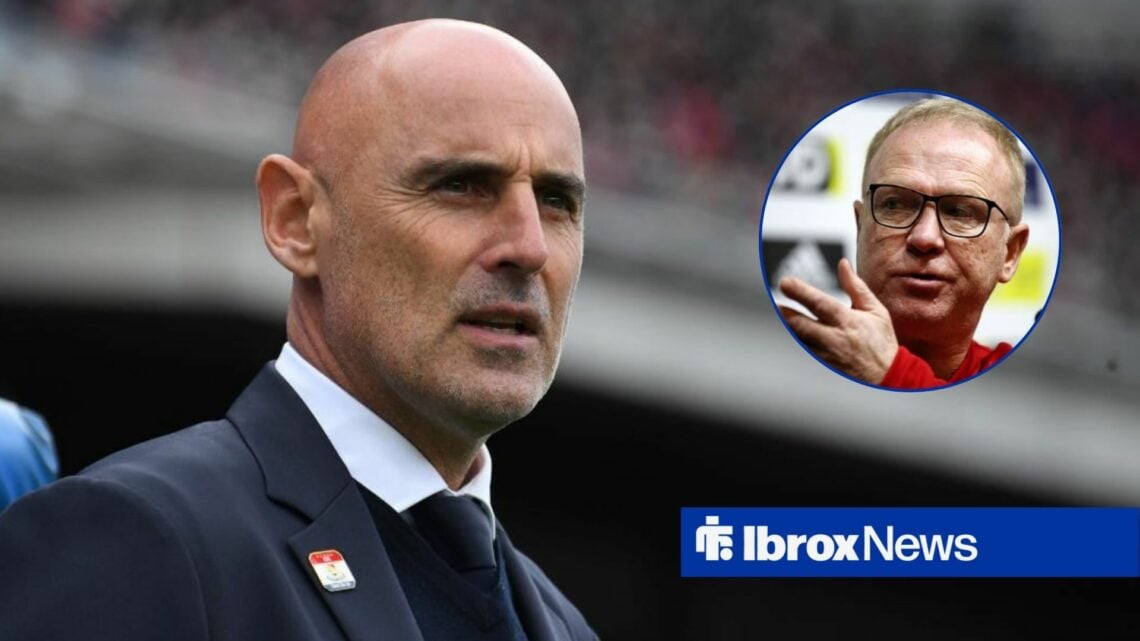 Kevin Muscat with Alex McLeish looking at him.