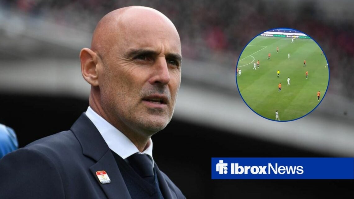 Kevin Muscat with screenshot of Shanghai Port formation.
