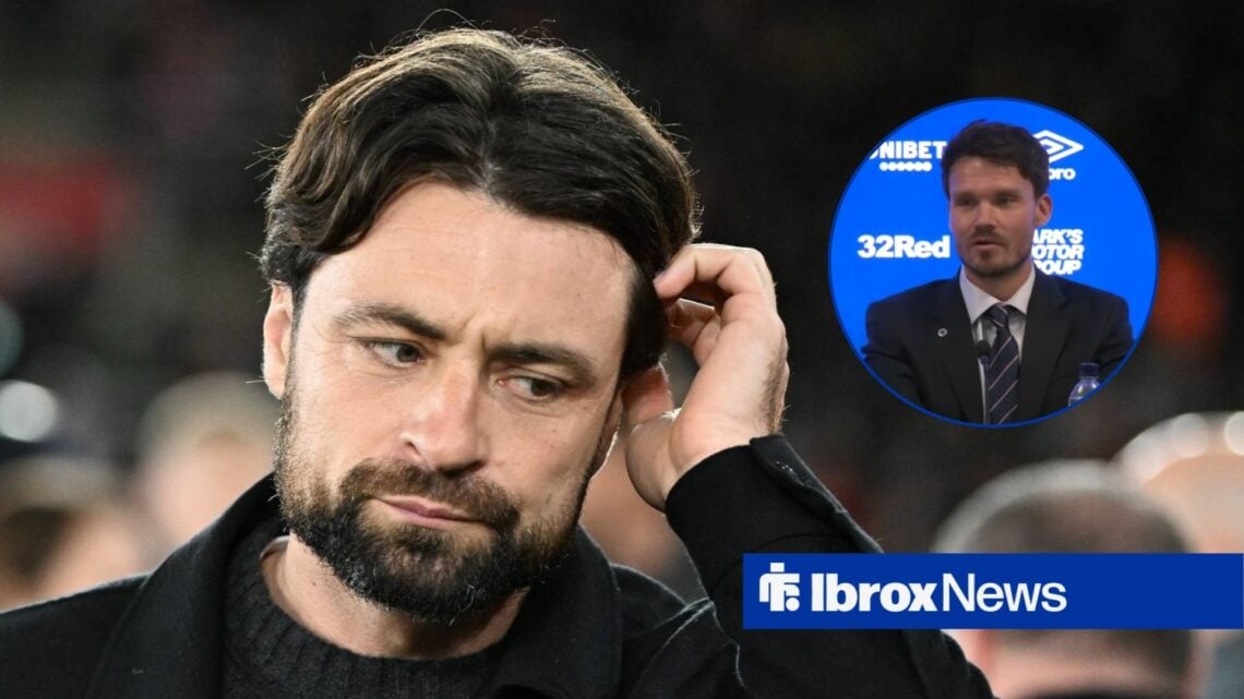 Danny Rohl looking at a disappointed Russell Martin