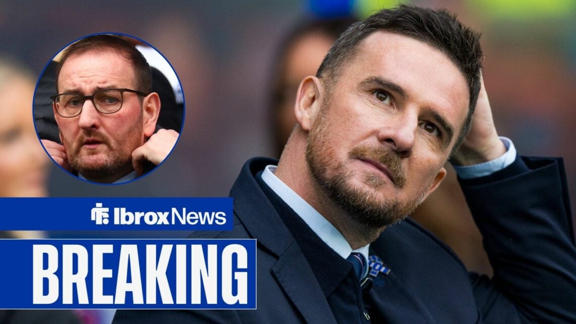 Former Rangers manager Barry Ferguson with sporting director Kevin Thelwell inset