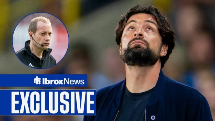 Russell Martin faces the sky with Willie Collum in frame