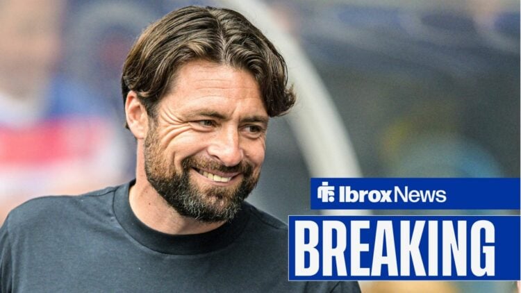 Russell Martin smiles in the dug out while he was in charge at Rangers.