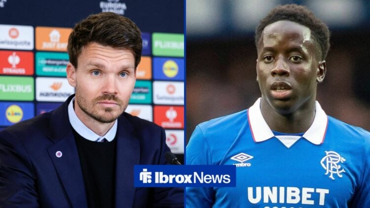 Rangers manager Danny Rohl with winger Djeidi Gassama