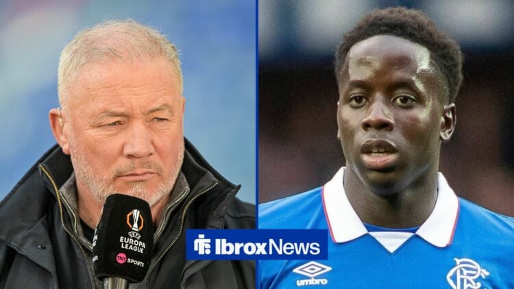 Djeidi Gassama and Ally McCoist looking stern