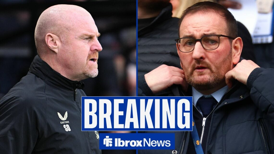 Former Everton boss Sean Dyche with Rangers sporting director Kevin Thelwell