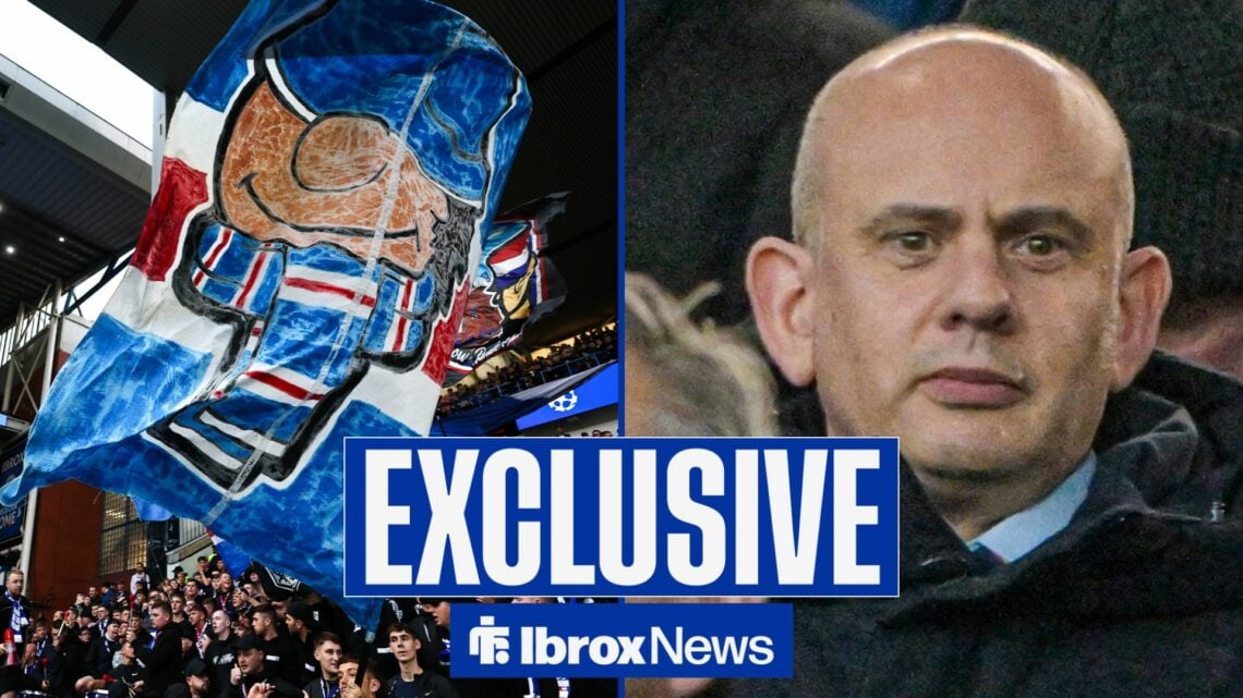Patrick Stewart and Rangers fans stood side-by-side.