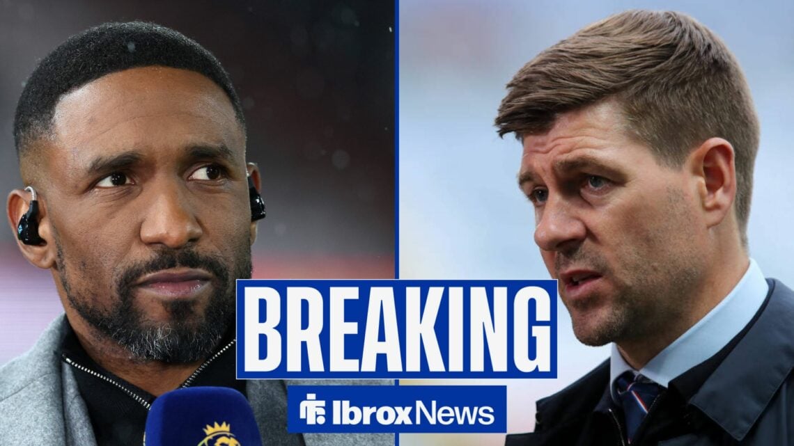 Former Rangers player Jermain Defoe with former Rangers manager Steven Gerrard