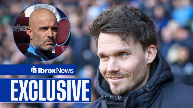 Rangers boss Danny Rohl looking happy, Chelsea manager Enzo Maresca in inset.