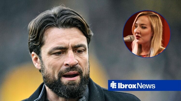 Russell Martin looking dejected and Iona Fyfe in circular inset