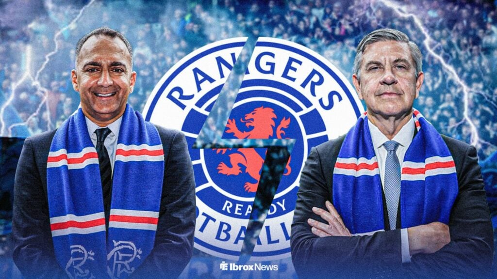 Rangers chiefs Paraag Marathe and Andrew Cavenagh looking concerned.