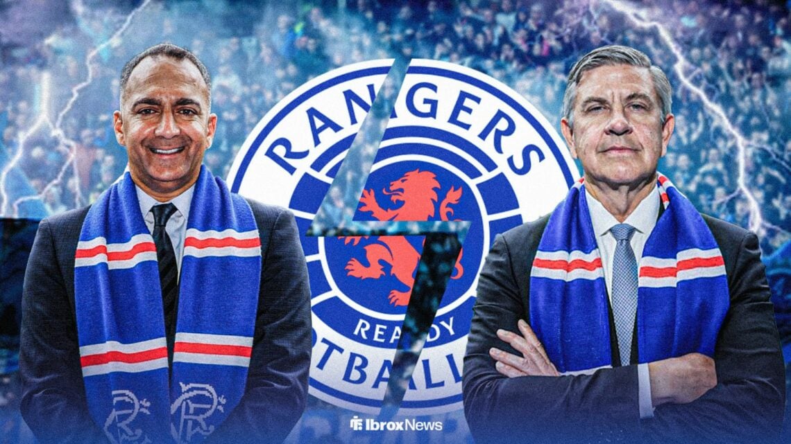 Rangers chiefs Paraag Marathe and Andrew Cavenagh looking concerned.
