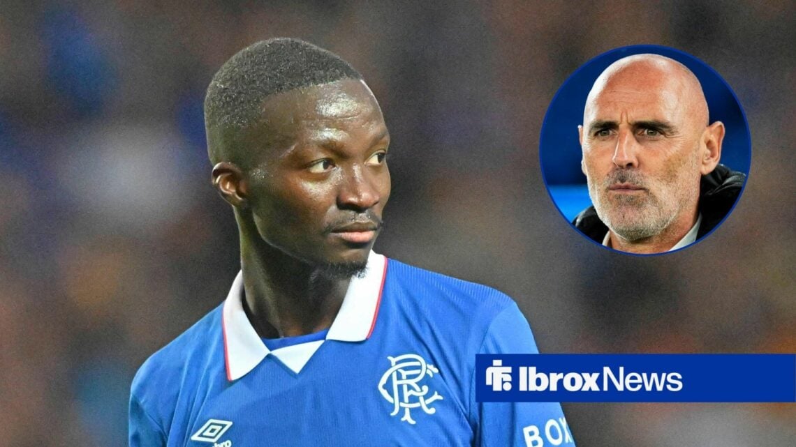 Rangers midfielder Mohamed Diomande and Kevin Muscat in circular inset