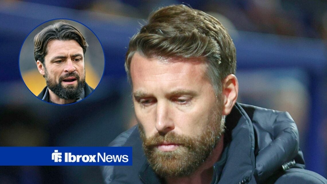 Middlesbrough boss Rob Edwards and former Rangers manager Russell Martin in circular inset