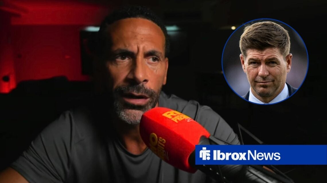 Rio Ferdinand and former Rangers manager Steven Gerrard in circular inset