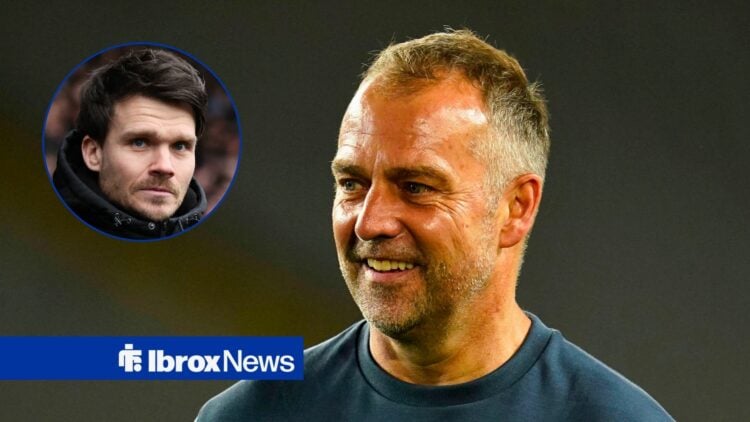 Barcelona manager Hansi Flick and Rangers boss Danny Rohl