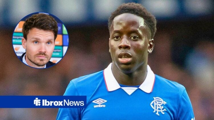Rangers forward Djeidi Gassama and Danny Rohl in circular inset